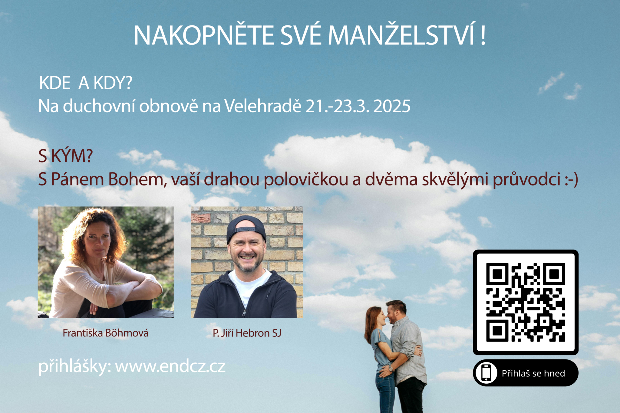 Plakát - oblaky a manželé, přednášející